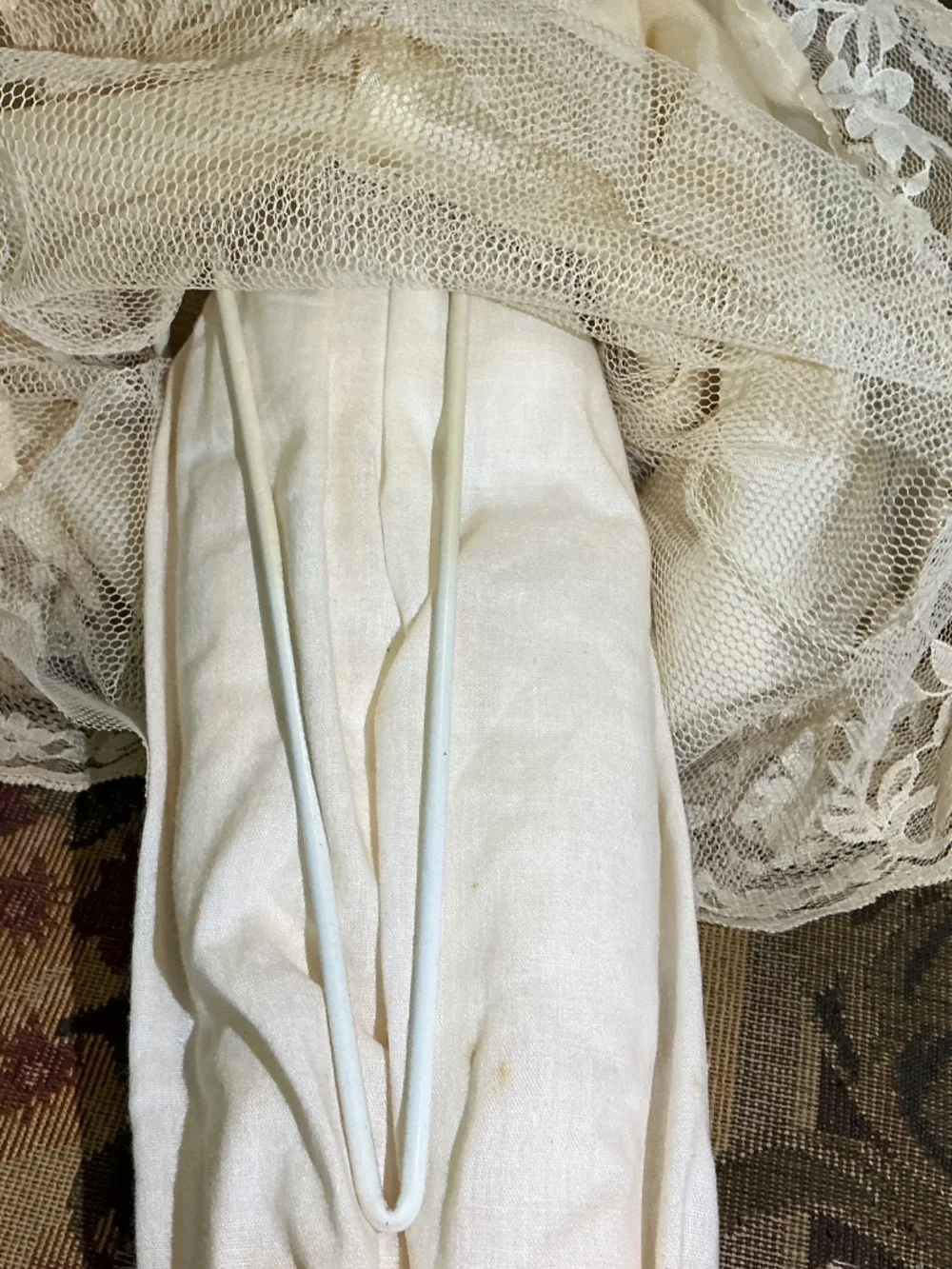 Vintage Bride Porcelain doll with Curly Blonde Hair and Blue Eyes